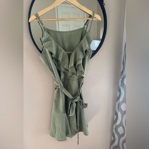 Olive Green Mini Dress- Large